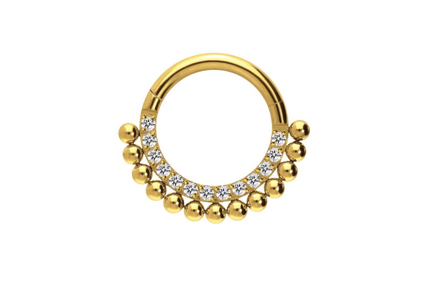 Titan Segmentring Clicker EINGEFASSTE KRISTALLE + KUGELN